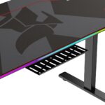 Birou electric Serioux Carbon Pro RGB, reglabil pe inălțime, Dimensiuni blat 1400mm x 700mm, Orientare Cadru: Rectangular, Greutate maxima: 60 kg, Interval de inălțime: 730~ 1210 mm, Segmente coloană: coloană în două etape - Image 9