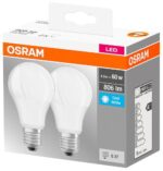 2 Becuri LED Osram Base Classic A, E27, 8.5W (60W), 806 lm, luminaneutra (4000K)