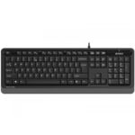 Tastatura A4TECH, cu fir, 104 taste format standard, USB, negru & gri