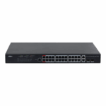 Dahua managed switch 26 porturi, 24 porturi POE, Interfata:24 x 10/100/1000 Mbps, 2 x 2 gigabit uplink combo ports, Buget POE: 370w, Switching Capacity: 56 Gbps, Packet Forwarding Rate: 41.7 Mpps, Standarde retea: IEEE 802.3, IEEE 802.3u, IEEE 802.3ab, Dimensiuni: 440 mm × 290.7 mm × 43.3 mm - Image 3