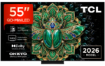 Televizor QD-MiniLED TCL 55MQLED75L, 138 cm, Smart Google TV, 4K Ultra HD, 144Hz, Onkyo (Model 2026)