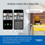 TP-Link Sonerie video smart TAPO D230S1, Senzor: 1/2.7“, Lentile F/NO: 2.1, IR pana la 7m, Rezistenta la ap: IP64, Unghi vizualizare: 160° pe diagonală, Rezolutie: 2K 5MP (2560 × 1920px), Compresie video: H.264, Microfon și difuzor încorporate, Standarde și Protocoale: IEEE 802.11b/g/n, 2.4 GHz - Image 7