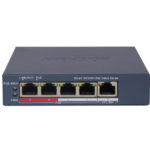 Switch PoE Hikvision DS-3E1105P-EI/M(V2), 4 × 10/100 Mbps PoE port,1 × 10/100 Mbps RJ45 port, Total PoE Power Budget 45W, Support 802.1Q VLAN, capacitate: 1.2 Gbps, alimentare: 54VDC, 0.92A, dimensiuni: 121.1 mm × 27.6 mm × 83.1 mm, greutate: 0.26kg.