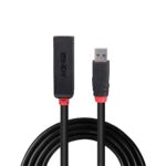 Adaptor Lindy USB 3.0 Active Extension Slim, material PVC, lungime cablu 5m, latime de banda suportata 5 Gbps, putere 2.5/0.7mm DC Connector - Image 3