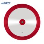 CAPAC STICLA CU MARGINE DIN SILICON AJUSTABILA PE 3 DIMENSIUNI 28/30/32 CM, COOKING BY HEINNER (mix 2 culori in bax - 3 gri, 3 rosii) - Image 3