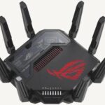 Router Asus Quad-Band ROG Rapture GT-BE98, WIFI-7, Standarde wireless: WiFi 6 (802.11ax), WiFi 7 (802.11be), IEEE 802.11a, IEEE 802.11b, IEEE 802.11g, IEEE 802.11n, IEEE 802.11ac, IPv4, IPv6, Segment Produs: BE25000, Viteza wireless: 1376+5764+5764+11529 Mbps, 8 x antene externe, Procesor: 2.6GHz