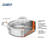 CRATITA INOX+CAPAC STICLA 26X7CM, 3.5L, ATOMIC3, COOKING BY HEINNER - Image 7