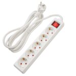 PRELUNGITOR SPACER, Schuko x 5, conectare prin Schuko (T), cablu 3 m, 16 A, max. 3500W, protectie supratensiune, protectie copii, alb - Image 2
