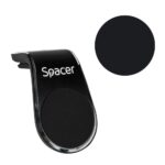 Suport auto Spacer pentru smartPhone, fixare in grilaj bord, prindere magnetica telefon 360 grade, negru - Image 4