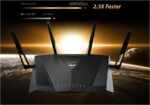 Router Wireless Asus RT-AX88U PRO; Standard rețea: WiFi 6 (802.11ax) Segment produs: Performanță AX Extremă AX6000; Rata Datelor: 802.11ax (2.4GHz): până la 1148 Mbps, 802.11ax (5GHz): până la 4804 Mbps; 4* antenă externă; Procesor: Quad-core la 2.0GHz; Memorie: 256 MB Flash, 1GB RAM; Frecvența de - Image 2