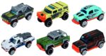 MACHETA DIE CAST, SET 6 CAMIONETE 1/64, 7.5 CM, DIVERSE MODELE SI CULORI- GRI, ALBASTRU, ROSU, VERDE, BLEU, ALB, VERDE INCHIS, MARO, PORTOCALIU, GRI INCHIS - Image 2