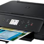Multifunctional inkjet color Canon Pixma TS5150 Black, dimensiune A4 (Printare, Copiere, Scanare), viteza 13ipm alb-negru, 6.8ipm color, rezolutie 4800x1200 dpi, alimentare hartie 100 coli, imprimare fara margini, scanner cu suport plat CIS, rezolutie scanare 1200 x 2400 dpi, viteza scanare A4 14