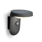 Aplica LED solara pentru exterior cu senzor de lumina si miscarePhilipsTyla, 1.2W, 4V, 255 lm, lumina neutra (4000K), IP44, 188x158x184mm,Antracit