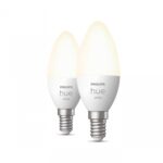 2 Becuri LED inteligente Philips Hue B39, Bluetooth, E14, 5.5W (40W) ,470lm, lumina calda (2700K)