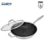 TIGAIE WOK INOX + CAPAC STICLA 30x8.5 CM, 4.5L, TITANIUM3, COOKING BY HEINNER - Image 2