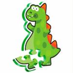 PUZZLE DIN SPUMA EVA, MAXI CU 10 PIESE, VERDE, PUEDO