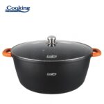 SEMIOALA ALUMINIU+CAPAC 44X19 CM,23L,DARK LINE, COOKING BY HEINNER