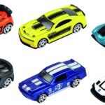 MACHETA DIE CAST, SET 6 MASINI CURSE, SCARA 1/64, 7.5CM, DIVERSE MODELE SI CULORI- PORTOCALIU, GALBEN, BLEU, NEGRU, ALBASTRU, ALB, MOV, ARGINTIU, CARAMIZIU