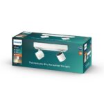 Spot LED Dublu Philips myLiving Star, 2x4.5W, 1000 lm, lumina calda(2200-2700K), IP20, 24cm, Metal, Alb - Image 2