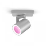Spot LED RGB Philips Hue Argenta, Bluetooth, GU10, 5.7W, 350 lm ,luminaalba si color (2000-6500K), IP20, Metal, Argintiu