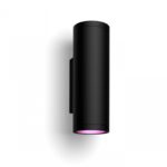 Aplica LED RGB pentru exterior Philips Hue Appear UP&DOWN, 2x8W(98W), 1200 lm, lumina alba si color (2000-6500K), IP44, 84x117x240mm,Negru