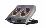 Cooler laptop Trust GXT 1127 Yoozy, pentru laptopuri cu diagonala de pana la 17.3", 2 ventilatoare, viteza rotatie 1500 RPM, interval zgomot 30 dBA - 35 dBA, iluminare RGB, negru - Image 4