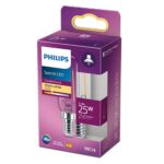 Bec LED Philips Classic T25L, E14, 2.1W (25W), 250 lm, luminacalda(2700K), cu filament - Image 2