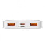 Baterie externa Baseus Bipow, capacitate 10.000 mAh, 2 porturi iesire USB 2.0, 1 port USB-C, voltaj iesire 5 V, amperaj 3 A, functii display digital pentru nivel baterie, alb - Image 2