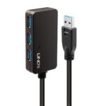 Hub USB LINDY 10m USB 3.0 Active Extension Pro Hub, USB-A, 4 porturi, Negru - Image 2