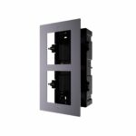 Panou frontal pentru 2 module de videointerfon modular Hikvision DS-KD- ACF2; permite conectarea a 2 module de interfon modular; montare incastrata; material aluminiu; doza de plastic inclusa; dimensiuni:236mm x 124mm × 4mm;