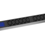 Bachmann prelungitor BN0500 19" 1HE 12xC13, cordon 2,0m Schuko; PDU 1U (16A/230V); 12* prize negre IEC320 C13 cu masurator putere; Afișare pe ecran LC iluminat; Contor de energie; Lungime cablu: 2m; Include suport de montare si suruburi;