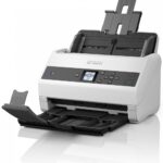 Scanner Epson DS-870, dimensiune A4, tip sheetfed, viteza scanare: 65ppm, rezolutie optica 600x600dpi, ADF 100 pagini, duplex, Fiabilitate ciclu de lucru zilnic 7.000 Pagini,Formate iesire: BMP, JPEG, TIFF, Scanare către multi TIFF, PDF, Scanare către PDFcăutabil, PDF/A, PNG. interfata: USB 3.0