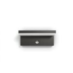 Aplica LED pentru exterior cu senzor de miscare Philips Bustan ,2x4.5W(70W), 1000 lm, lumina calda (2700K), dimabila, IP44, 78x220x92mm,Antracit