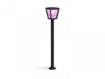 Stalp tip felinar LED RGB pentru exterior Philips Hue Econic, 15W (79W) ,1150 lm, lumina alba si color (2000-6500K), IP44, 1000x163mm, Negru
