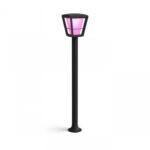 Stalp tip felinar LED RGB pentru exterior Philips Hue Econic, 15W (79W) ,1150 lm, lumina alba si color (2000-6500K), IP44, 1000x163mm, Negru