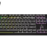 Tastatura gaming CORSAIR K55 CORE RGB USB 2.0 or Type A, wired, Rubber Dome key switches, 1000Hz Report Rate, gray