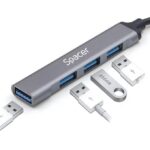 Hub extern Spacer USB 3.0, cablu 1m, aluminiu - Image 2