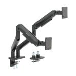 Suport 2 monitoare Serioux MM74-C024, tehnologie arc, compatibilitate  dimensiune ecran 17"-45", greutate maximă suportata: (per ecran): 20kg, VESA: 75x75, 100x100, inclinare: +50°~-20°, pivotare: +90°~-90°