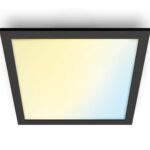 Panou LED WiZ Panel SQ, Wi-Fi, control vocal, 12W, 1000 lm, luminaalba(2700-6500K), IP20, 30cm, Negru