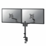 Brat dublu monitor Neomounts DS60-425BL2; pentru display-uri cu diagonale 17"-27", sistem de prindere VESA 75x75~100x100, greutate maxima suportata 8 - per ecrankg, tilt +90°, -30°, swivel +90°, -90°, rotate +360°, distanta fata de perete 128-460mm; inaltime reglabila manual 295-607mm; culoare