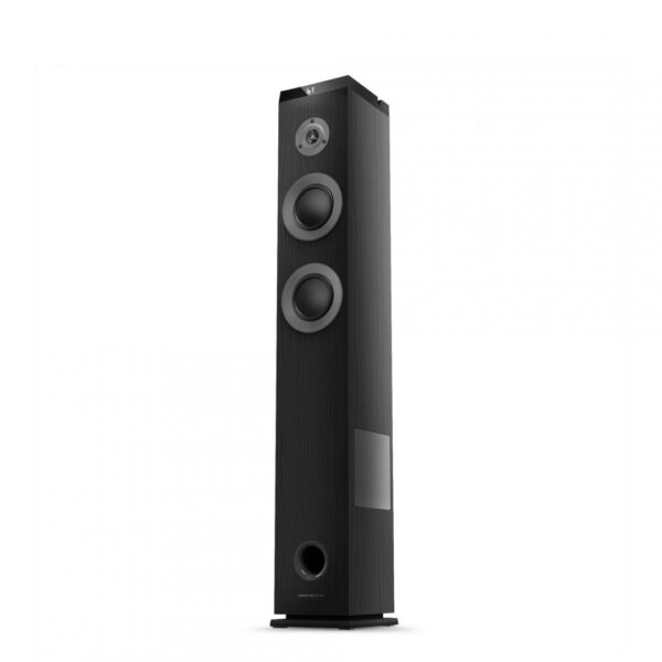Sistem Audio 2.1 Energy System Tower 5 MAX, bluetooth 5.3, interfata jack 3.5mm, putere: 100W, frecventa raspuns 40 Hz ~ 18 kHz, frecventa FM: 87,5 - 108 MHz, ecran/afisaj: LED, suport card de memorie: microSD si stick-uri USB pana la 128 GB, include telecomanda, material: lemn, dimensiuni