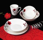 CANA PORTELAN 310 ML, RED FLOWERS,VANORA HOME - Image 3