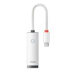ADAPTOR RETEA Baseus Lite, USB Type-C to RJ-45 10/100 Mbps Adapter, LED, alb