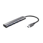 HUB USB Trust Halyx, USB-C la 4 x USB-A 3.2 Gen 1, dimensiune cablu 10cm, din aluminiu, argintiu - Image 2