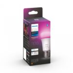 Bec LED RGB inteligent Philips Hue A60, Bluetooth, E27, 9W (75W), 806 lm, lumina alba si color (2000-6500K)