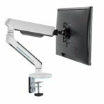 Brat pentru monitor, Material: Oțel, Aluminiu, Plastic, Suprafață finisaj : acoperire cu Pulbere, tehnologie arc, Culoare: Alb Texturat Fin, Gri Spațial Dimensiune compatibila ecran: 27"-45", Greutate maxima (pe ecran): 5~14 kg, Greutate maxima pentru ecran curbat (pe ecran): 5~12 kg