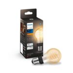 Bec LED inteligent vintage (decorativ) Philips Hue Filament Bulb A60, Bluetooth, E27, 7W (40W), 550 lm, lumina calda (2100K) - Image 2