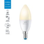 Bec LED inteligent WiZ Connected Dimmable C37, Wi-Fi, E14, 4.9W (40W) ,470 lm, lumina calda (2700K), dimabil, compatibil Google Assistant/Alexa/Siri - Image 4