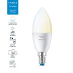 Bec LED inteligent WiZ Connected Whites C37, Wi-Fi, E14, 4.9W (40W) ,470lm, lumina alba (2700-6500K), compatibil Google Assistant/Alexa/Siri - Image 4