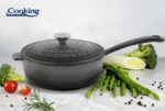 TIGAIE  ADANCA FONTA EMAILATA + CAPAC 24 X 8 CM, 2.5 L, MARBLE GREY, COOKING BY HEINNER - Image 4
